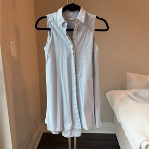 Alice and Olivia Sleeveless Blue Striped Dress, XS